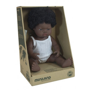 Miniland African Baby girl doll 38cm