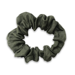 Green Linen scrunchie