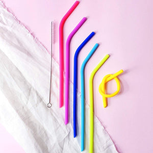Silicone Straw Set of five