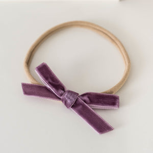 Grape coloured velvet bow