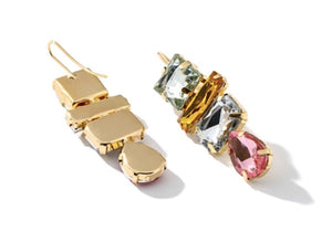 Multicoloured oversized crystal drop earring