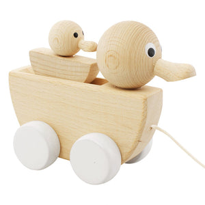 Wooden pull along duck and duckling