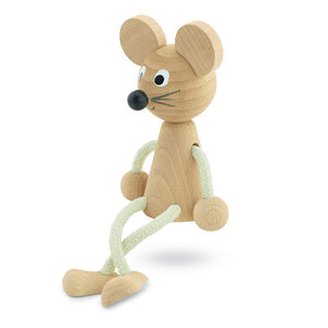 sitting wooden mouse